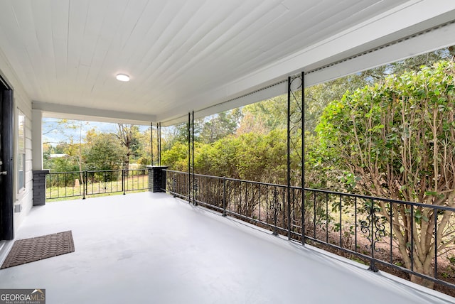 view of unfurnished sunroom