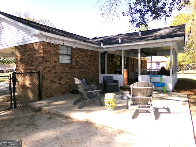 view of patio / terrace featuring an outdoor living space