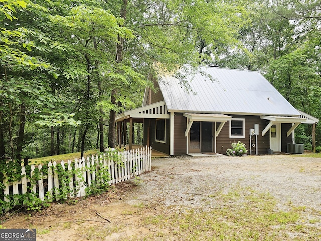 4153 Glenn Rd, Franklin, GA 30217 - rear view of property with metal roof and cooling unit