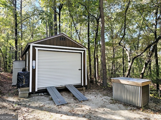 view of garage