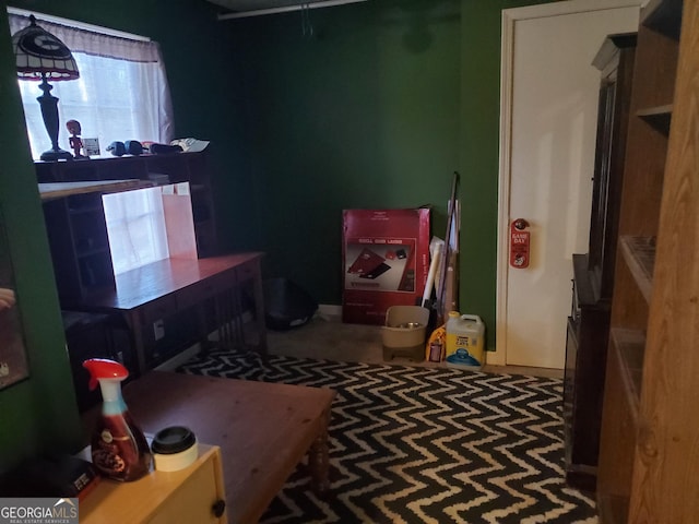 misc room with carpet flooring