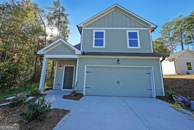 view of front of house with a garage