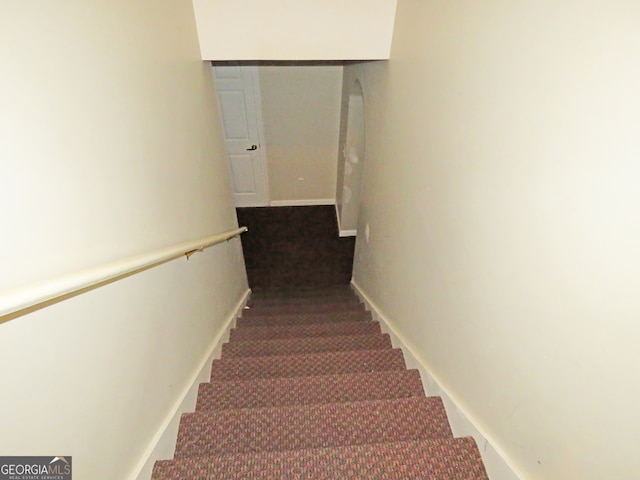 staircase with carpet