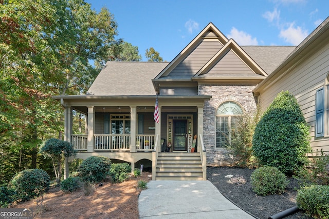 view of front of property with a porch