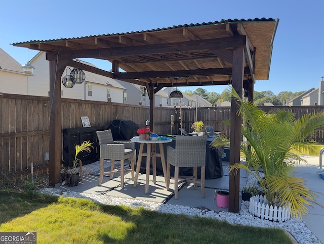 view of patio / terrace featuring a pergola