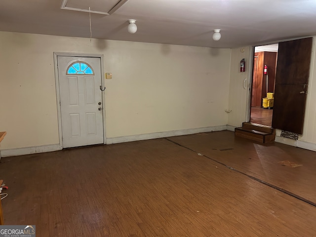 foyer entrance featuring hardwood / wood-style floors