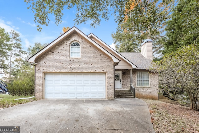 view of front property with a garage