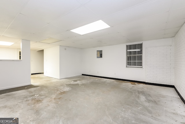 basement with electric panel