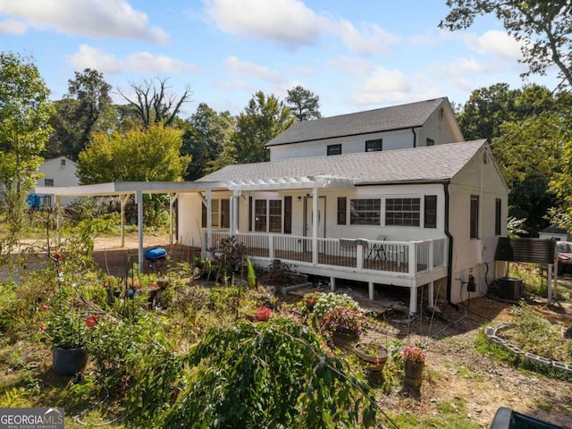 back of property with central AC unit