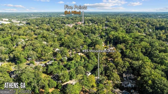 bird's eye view with a forest view