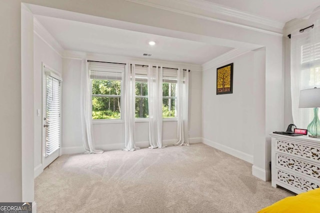 interior space featuring ornamental molding