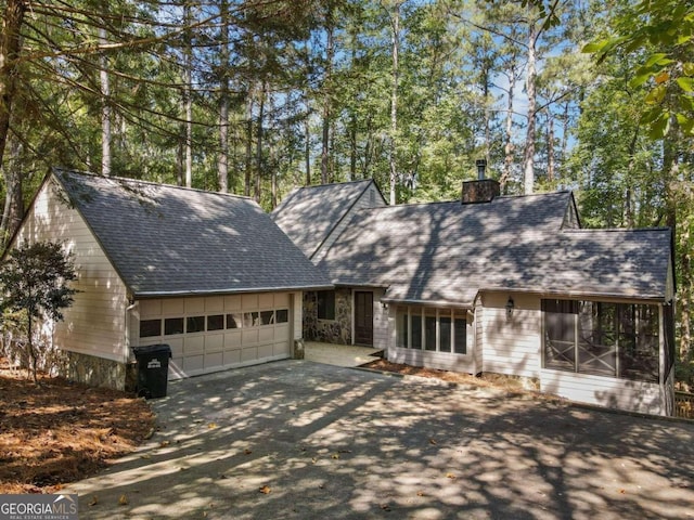 view of front of home featuring a garage