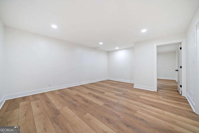 empty room featuring light hardwood / wood-style flooring