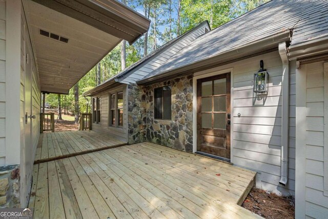 view of wooden deck