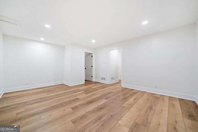 empty room featuring light hardwood / wood-style flooring