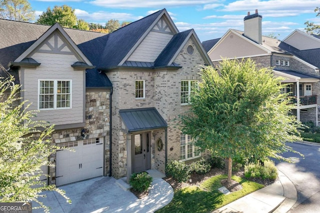 view of front of house with a garage