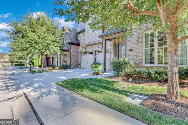 view of front of house with a garage