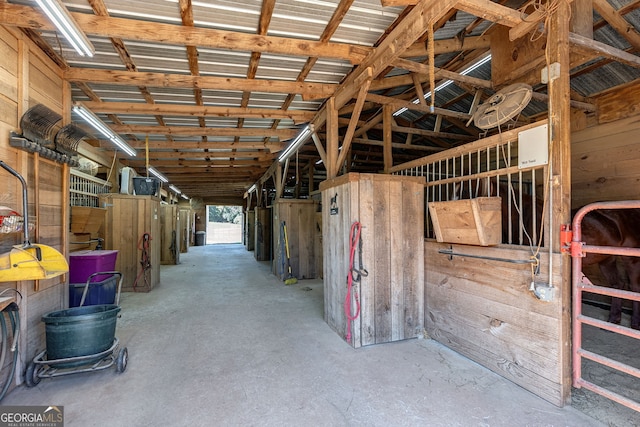 view of stable with water heater