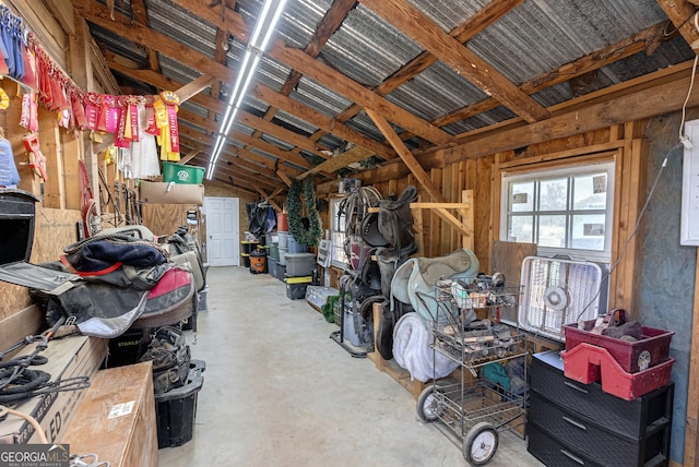 view of unfinished attic