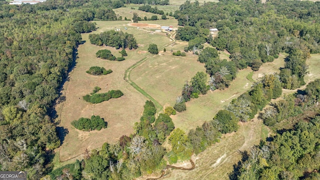 bird's eye view featuring a rural view