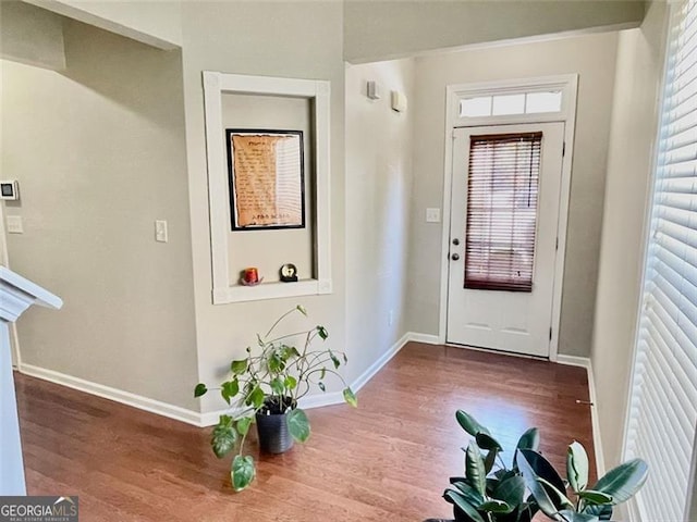 foyer entrance featuring hardwood / wood-style floors