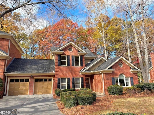 view of front property with a garage