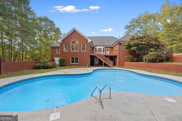 view of pool featuring a deck