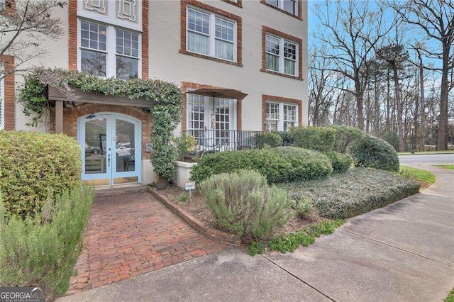 view of exterior entry with french doors