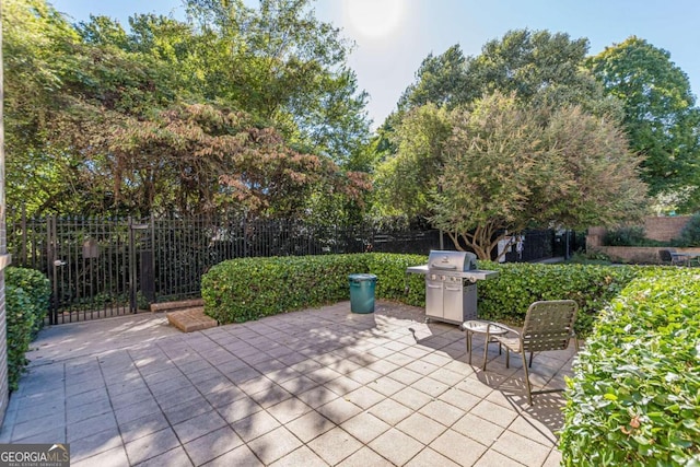 view of patio featuring area for grilling