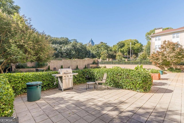 view of patio / terrace featuring grilling area