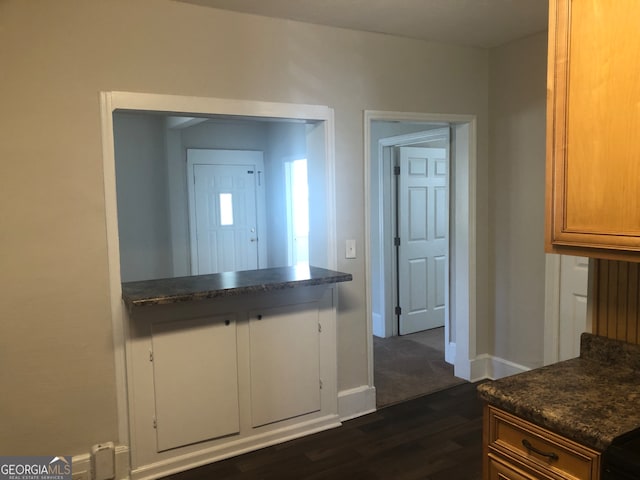 kitchen featuring dark hardwood / wood-style flooring