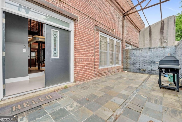 view of patio featuring grilling area