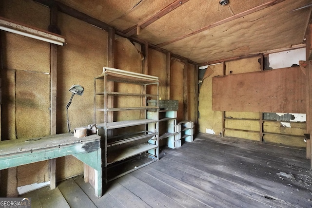 interior space with dark hardwood / wood-style flooring