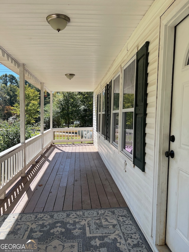 deck with a porch