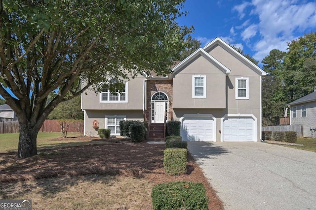 raised ranch with a garage