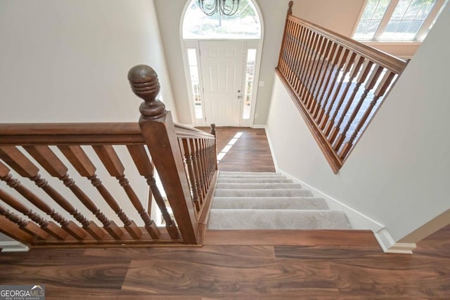 foyer featuring hardwood / wood-style floors