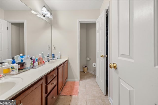 bathroom featuring vanity and tile patterned floors