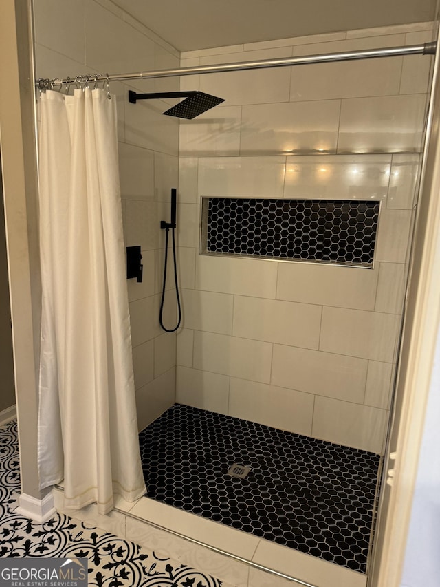 1901 Maywood Pl NW, Atlanta, GA 30318 - full bathroom featuring a stall shower and tile patterned flooring