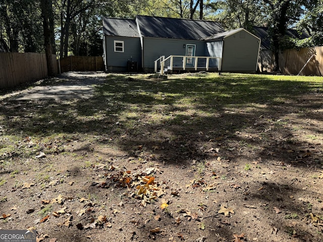 1901 Maywood Pl NW, Atlanta, GA 30318 - rear view of house with central air condition unit and a deck