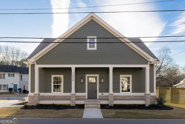 view of front of house with covered porch