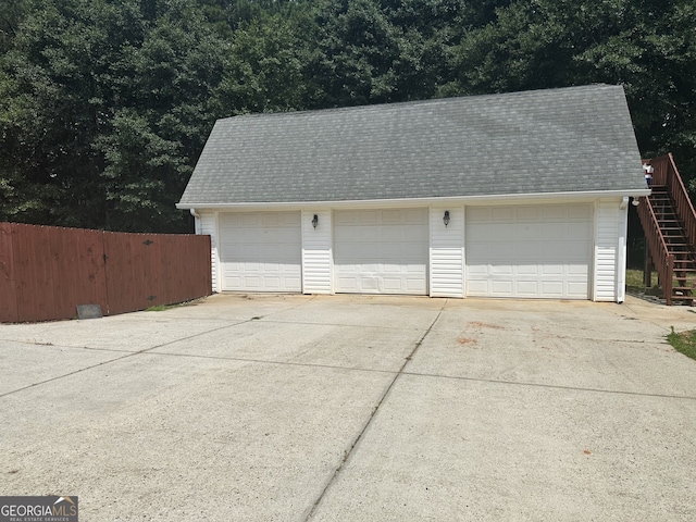 view of garage