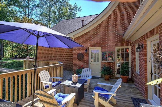 view of wooden deck