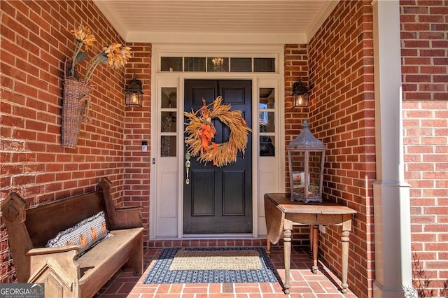 doorway to property with covered porch