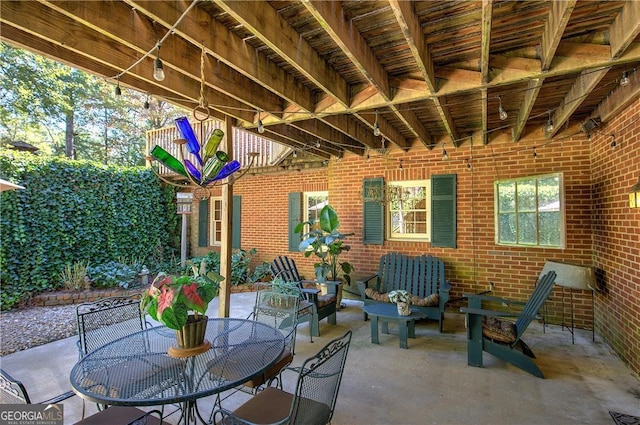 view of patio / terrace featuring an outdoor hangout area