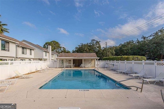 view of pool with a patio area