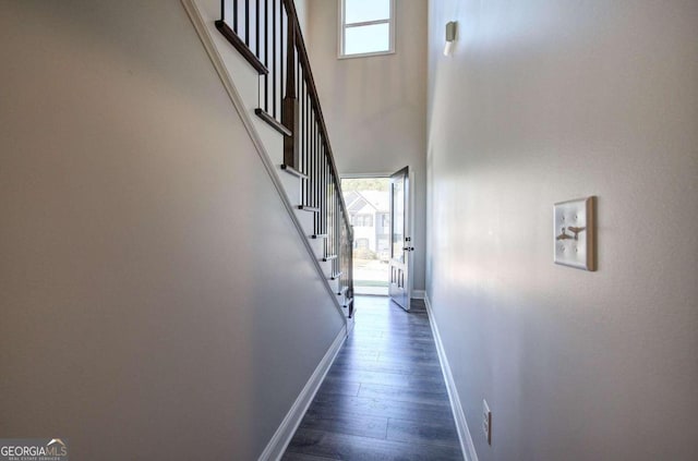 hall featuring dark hardwood / wood-style flooring