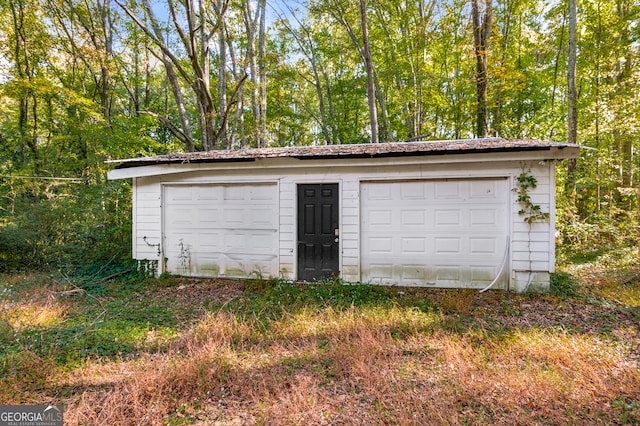 view of garage