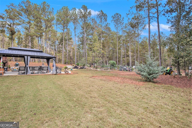 view of yard featuring a gazebo