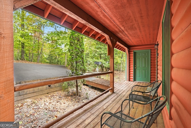 deck with covered porch