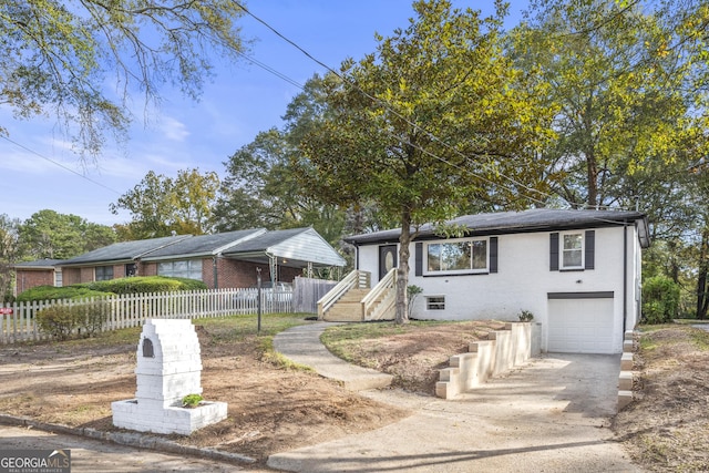 view of front of home featuring a garage